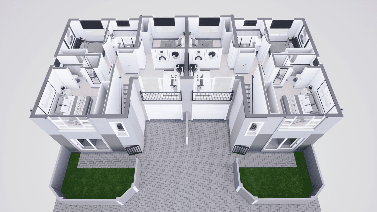 Type B 3D Floor Plan Upstairs