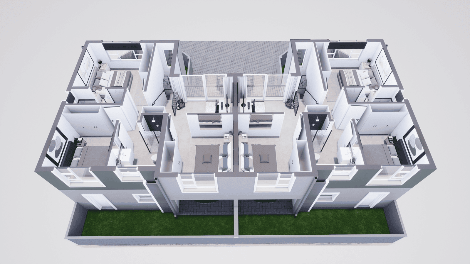 Type B 3D Floor Plan Upstairs