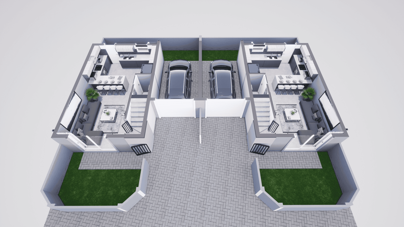 Type B 3D Floor Plan Downstairs