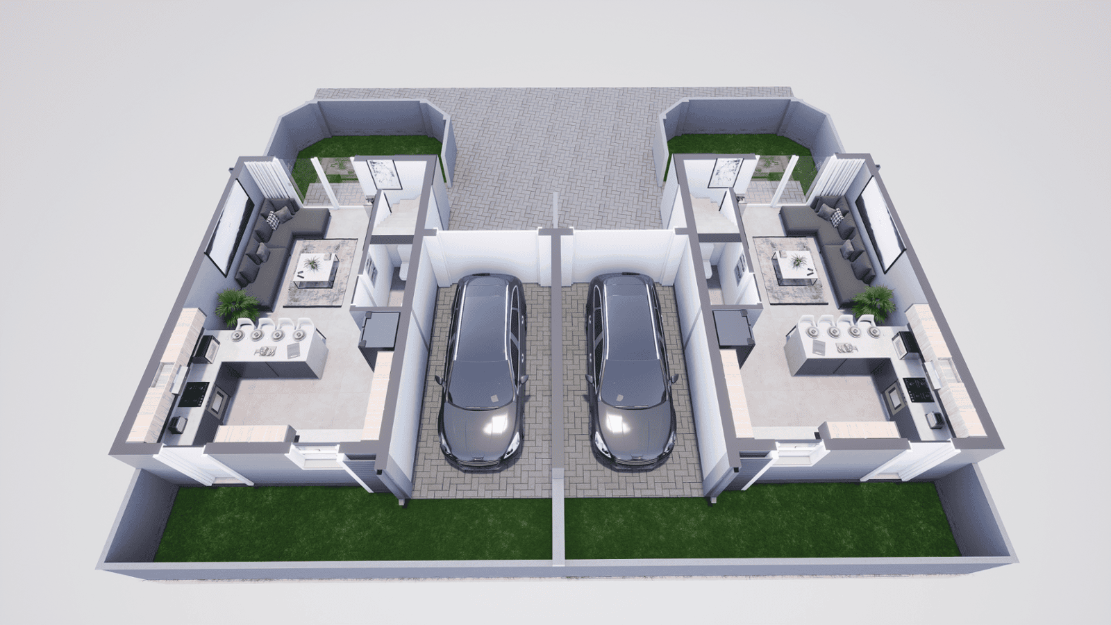 Type B 3D Floor Plan Downstairs